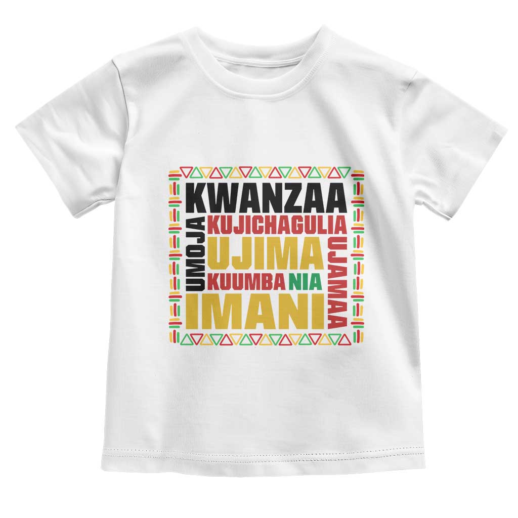 Nguzo Saba Seven Principles Toddler T Shirt African Heritage Celebration Gift TS12 White Print Your Wear
