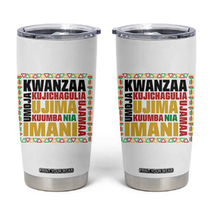 Nguzo Saba Seven Principles Tumbler Cup African Heritage Celebration Gift TS12 White Print Your Wear