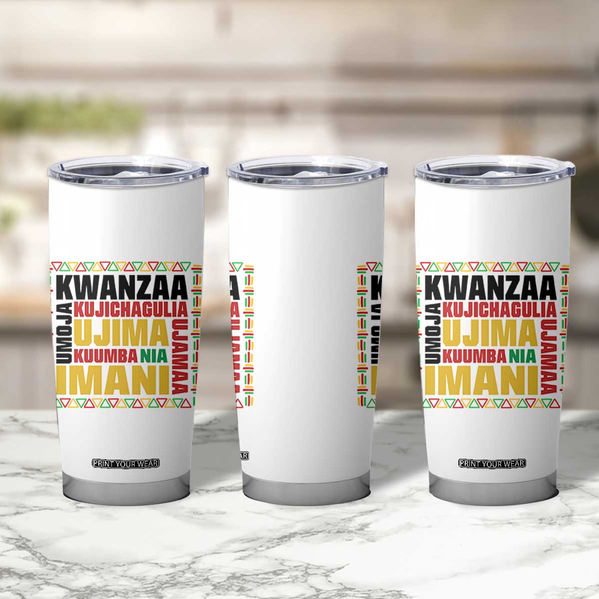 Nguzo Saba Seven Principles Tumbler Cup African Heritage Celebration Gift - Print Your Wear