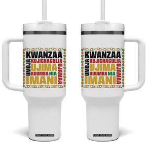 Nguzo Saba Seven Principles Tumbler With Handle African Heritage Celebration Gift TS12 One Size: 40 oz White Print Your Wear