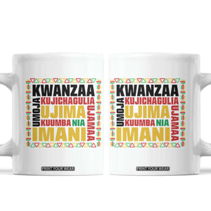 Nguzo Saba Seven Principles Coffee Mug African Heritage Celebration Gift TS12 White Print Your Wear