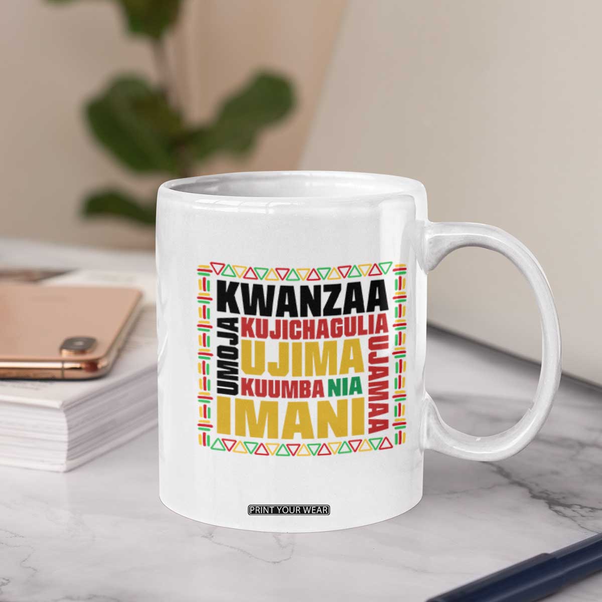 Nguzo Saba Seven Principles Coffee Mug African Heritage Celebration Gift - Print Your Wear