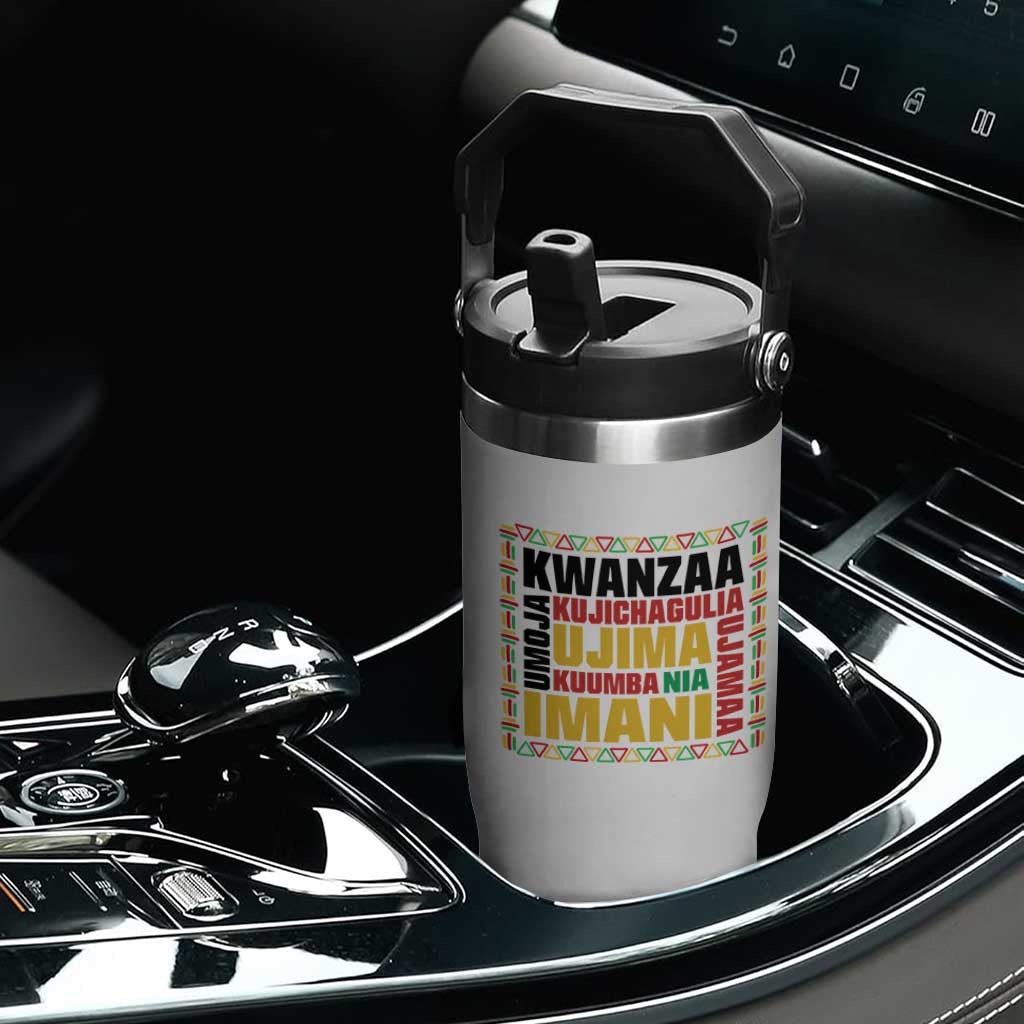 Nguzo Saba Seven Principles Flip Straw Tumbler African Heritage Celebration Gift TS12 Print Your Wear