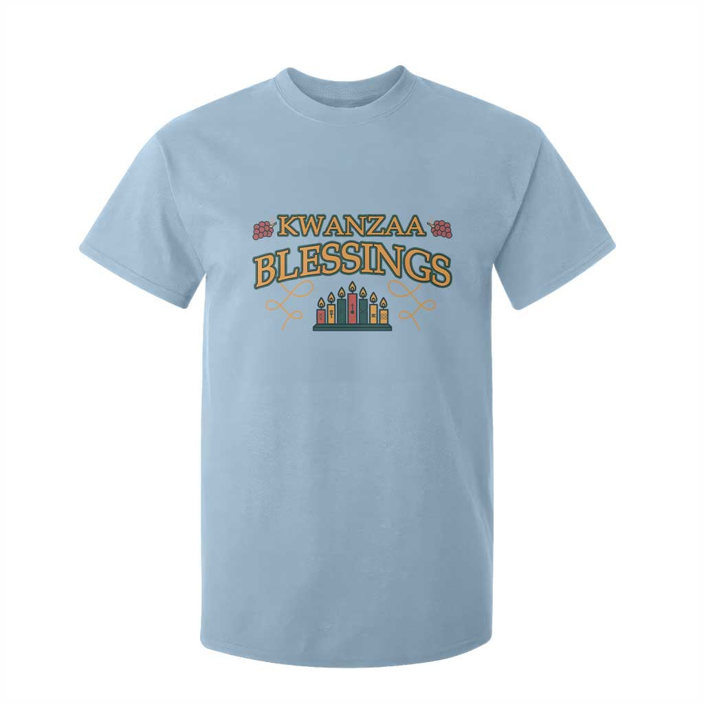 Kwanzaa Blessings T Shirt For Kid African Heritage Celebration Gift TS12 Light Blue Print Your Wear