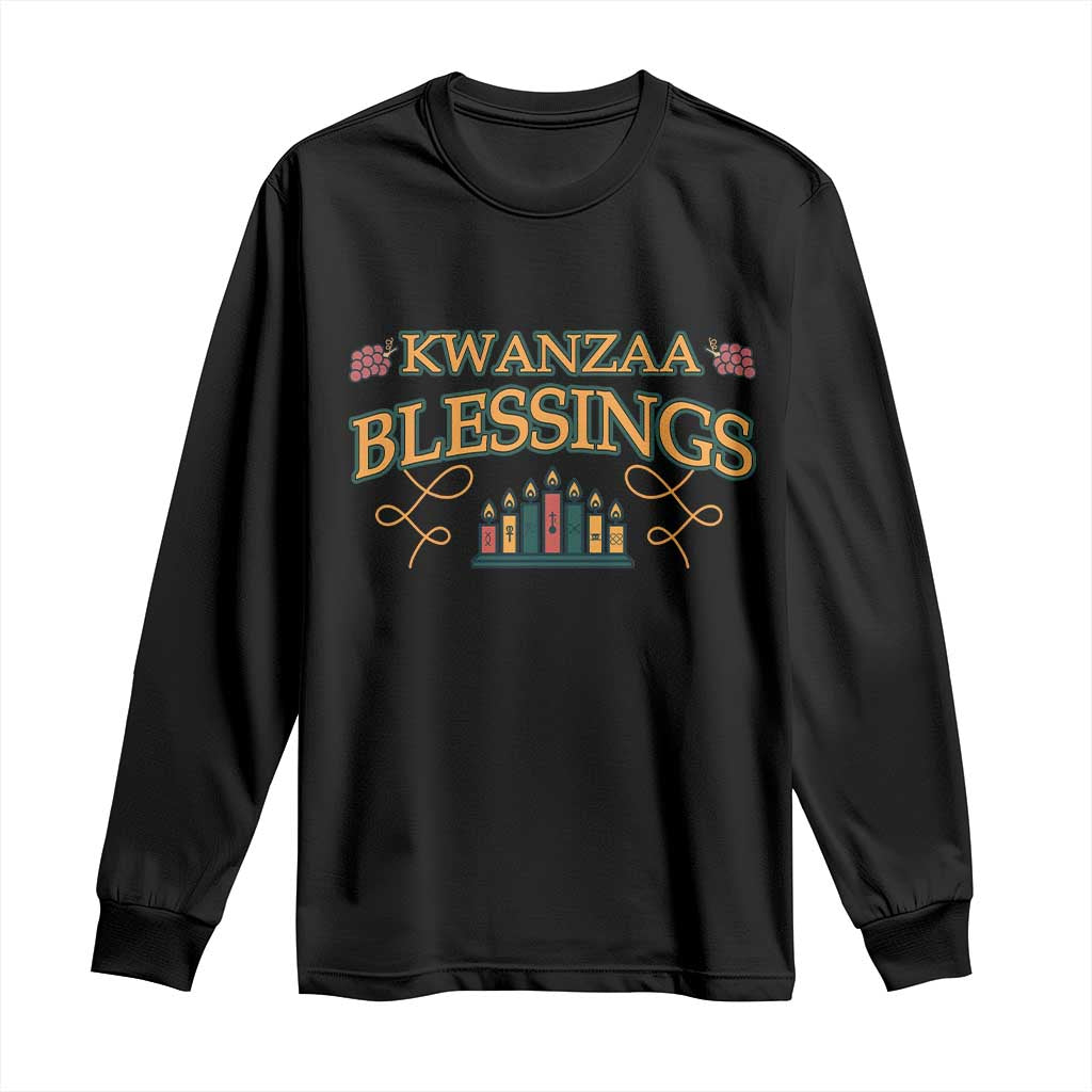 Kwanzaa Blessings Long Sleeve Shirt African Heritage Celebration Gift TS12 Black Print Your Wear