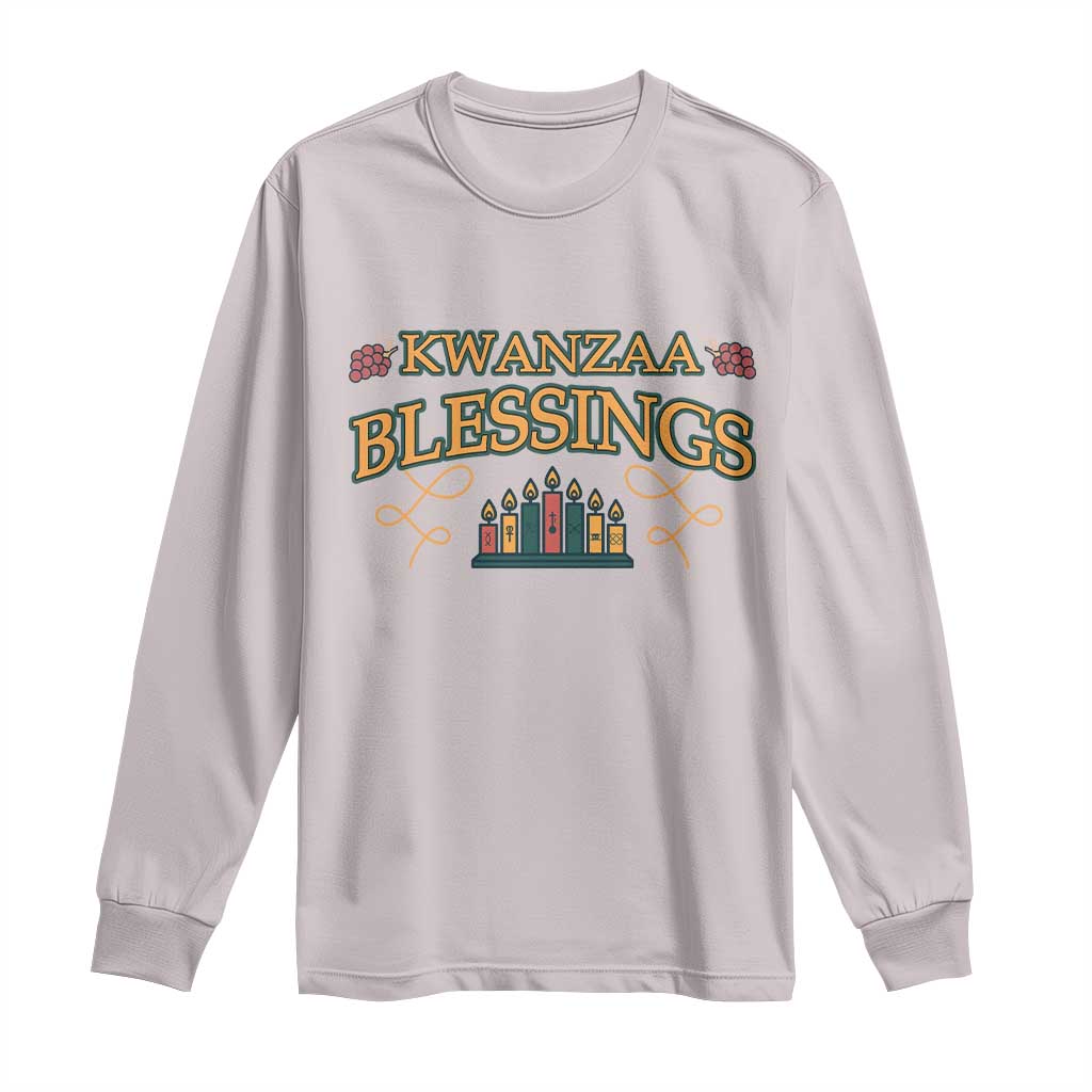 Kwanzaa Blessings Long Sleeve Shirt African Heritage Celebration Gift TS12 Ice Gray Print Your Wear