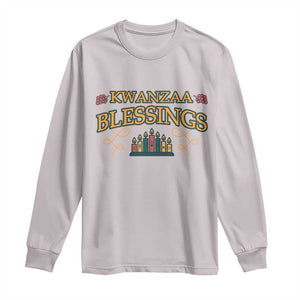 Kwanzaa Blessings Long Sleeve Shirt African Heritage Celebration Gift TS12 Ice Gray Print Your Wear