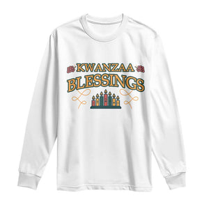 Kwanzaa Blessings Long Sleeve Shirt African Heritage Celebration Gift TS12 White Print Your Wear