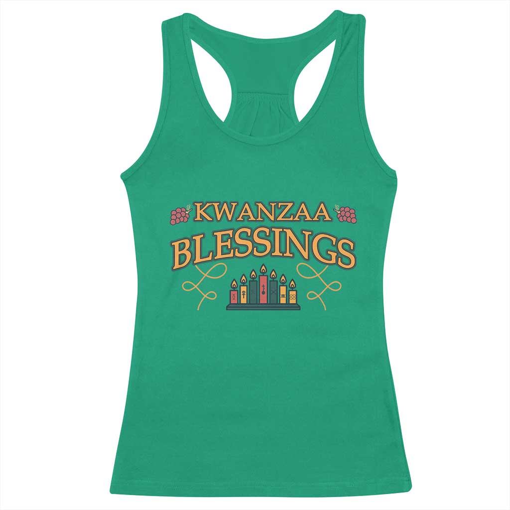 Kwanzaa Blessings Racerback Tank Top African Heritage Celebration Gift TS12 Irish Green Print Your Wear