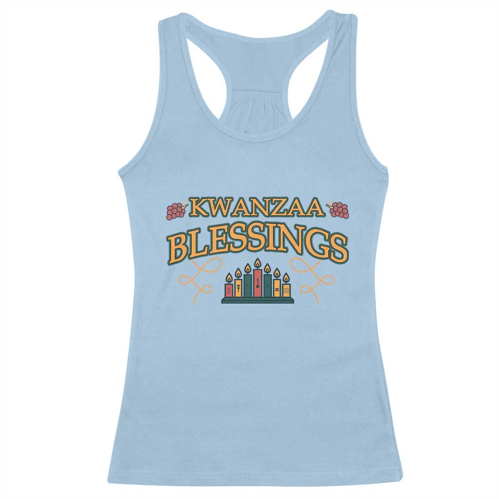 Kwanzaa Blessings Racerback Tank Top African Heritage Celebration Gift TS12 Light Blue Print Your Wear