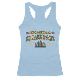 Kwanzaa Blessings Racerback Tank Top African Heritage Celebration Gift TS12 Light Blue Print Your Wear