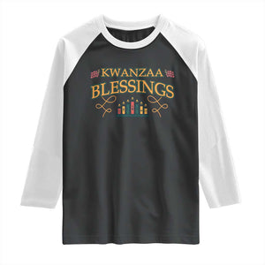 Kwanzaa Blessings Raglan Shirt African Heritage Celebration Gift TS12 Black White Print Your Wear