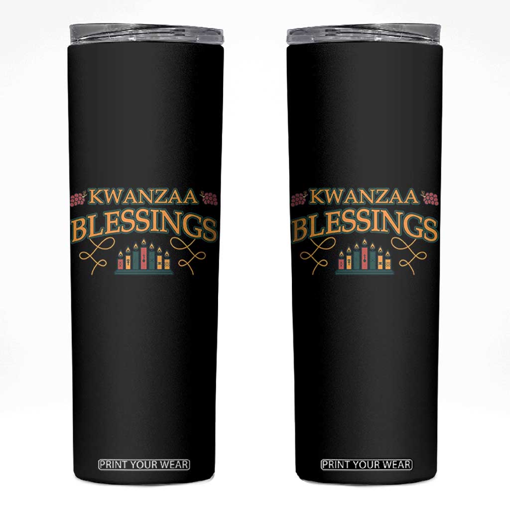 Kwanzaa Blessings Skinny Tumbler African Heritage Celebration Gift TS12 Black Print Your Wear