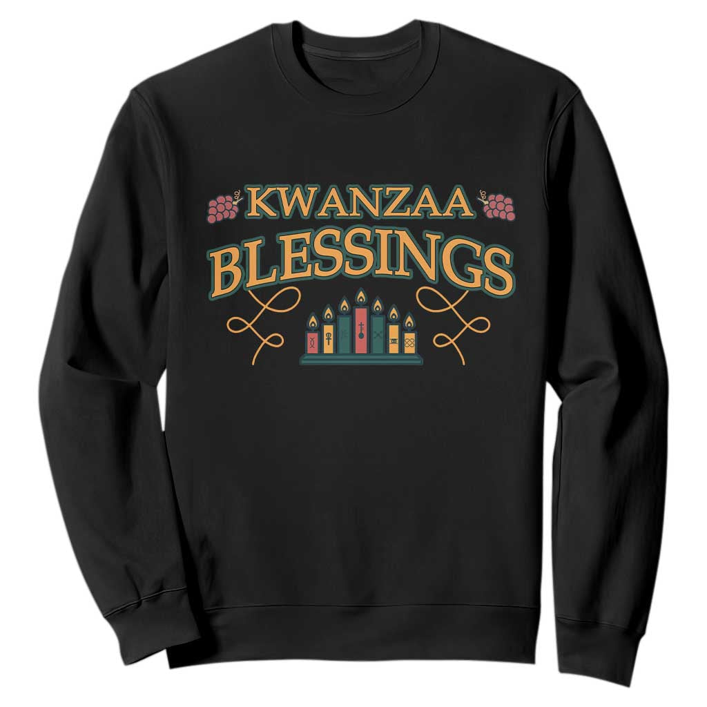 Kwanzaa Blessings Sweatshirt African Heritage Celebration Gift TS12 Black Print Your Wear