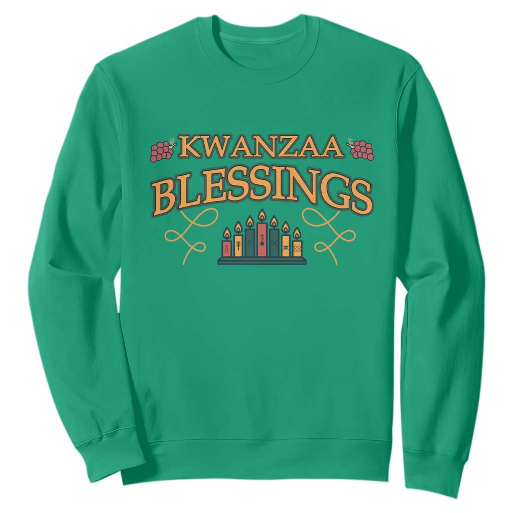 Kwanzaa Blessings Sweatshirt African Heritage Celebration Gift TS12 Irish Green Print Your Wear