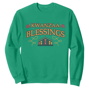 Kwanzaa Blessings Sweatshirt African Heritage Celebration Gift TS12 Irish Green Print Your Wear