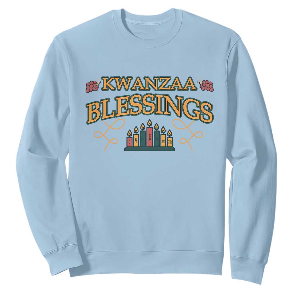 Kwanzaa Blessings Sweatshirt African Heritage Celebration Gift TS12 Light Blue Print Your Wear