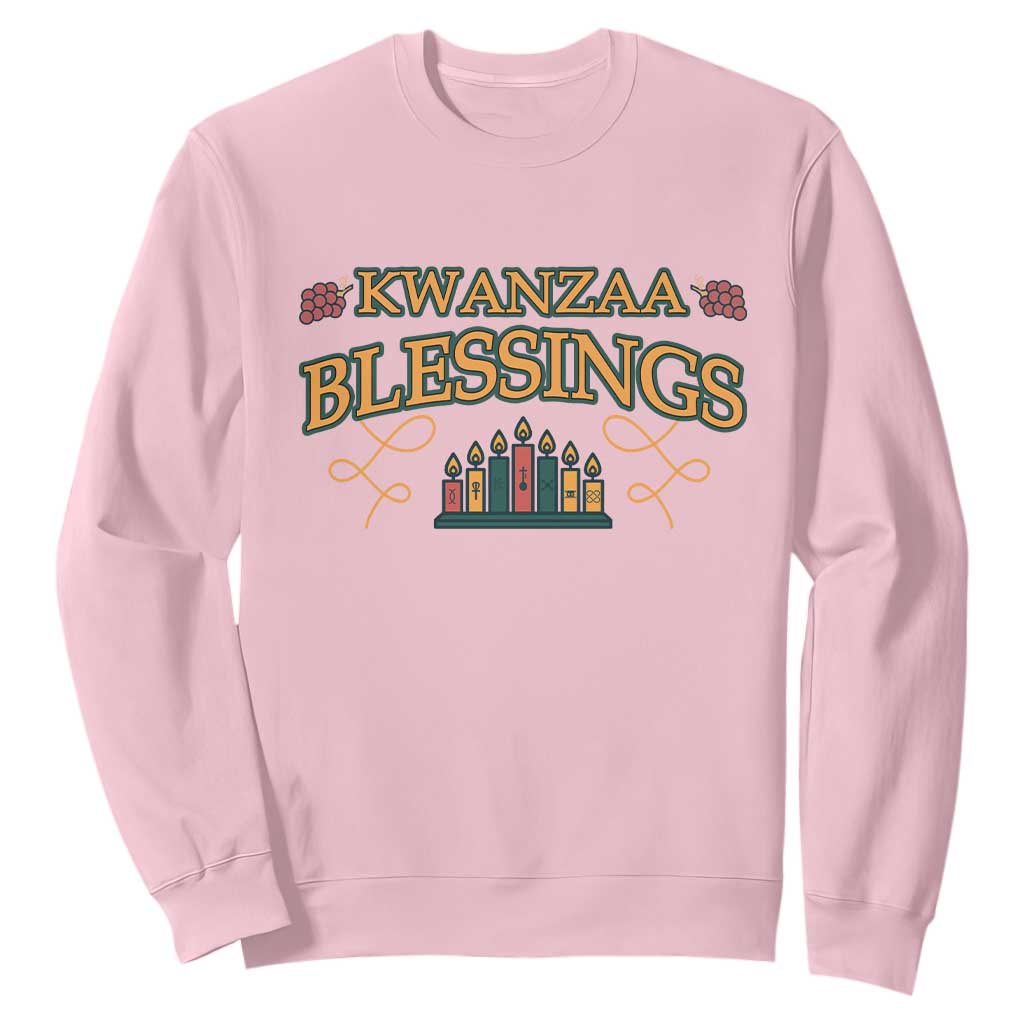 Kwanzaa Blessings Sweatshirt African Heritage Celebration Gift TS12 Light Pink Print Your Wear