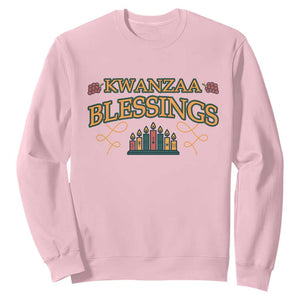 Kwanzaa Blessings Sweatshirt African Heritage Celebration Gift TS12 Light Pink Print Your Wear