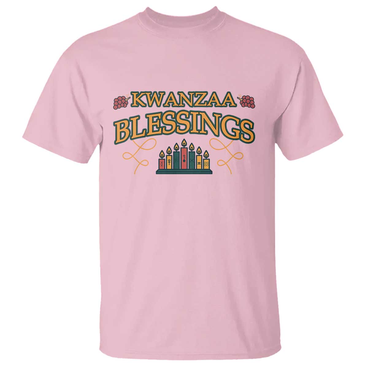 Kwanzaa Blessings T Shirt African Heritage Celebration Gift TS12 Light Pink Print Your Wear