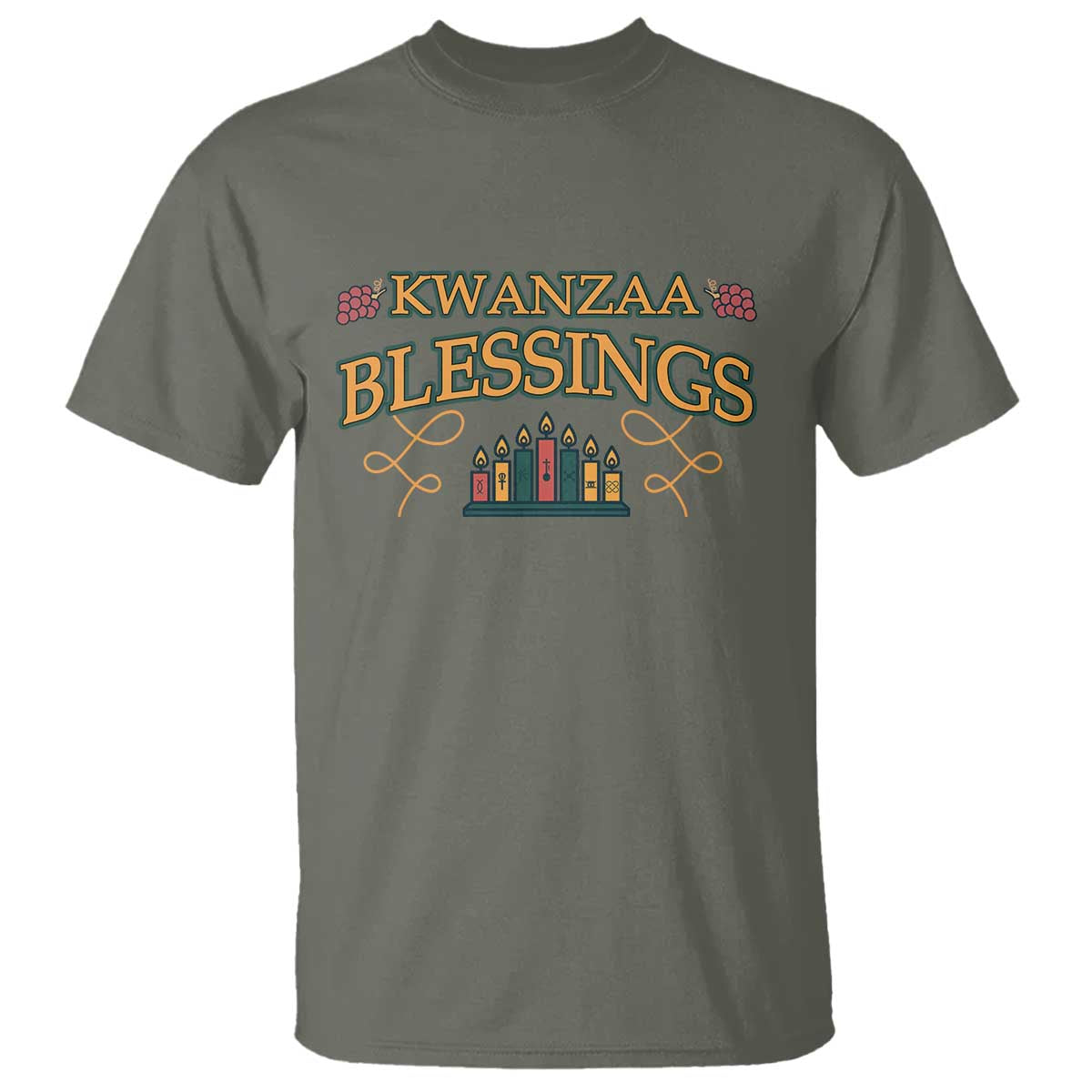 Kwanzaa Blessings T Shirt African Heritage Celebration Gift TS12 Military Green Print Your Wear