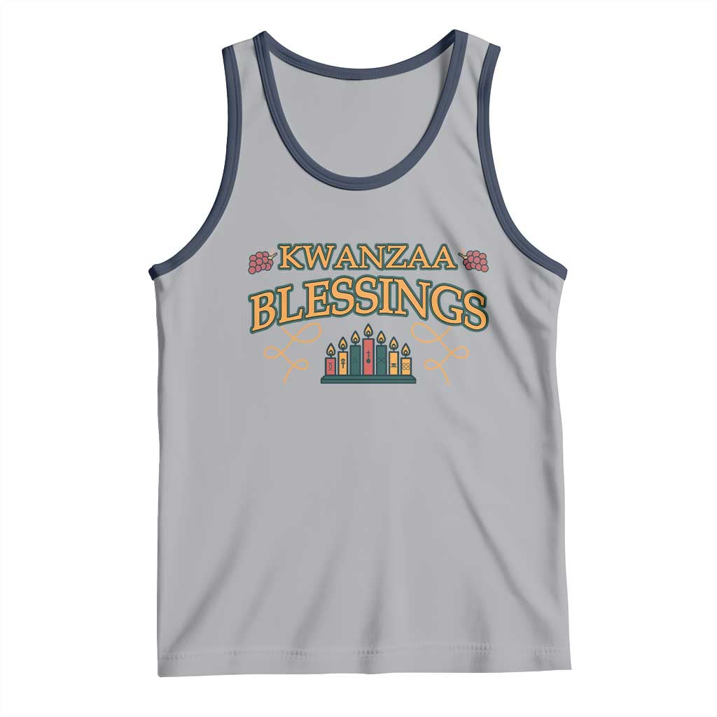 Kwanzaa Blessings Tank Top African Heritage Celebration Gift TS12 Athletic Heather Navy Print Your Wear