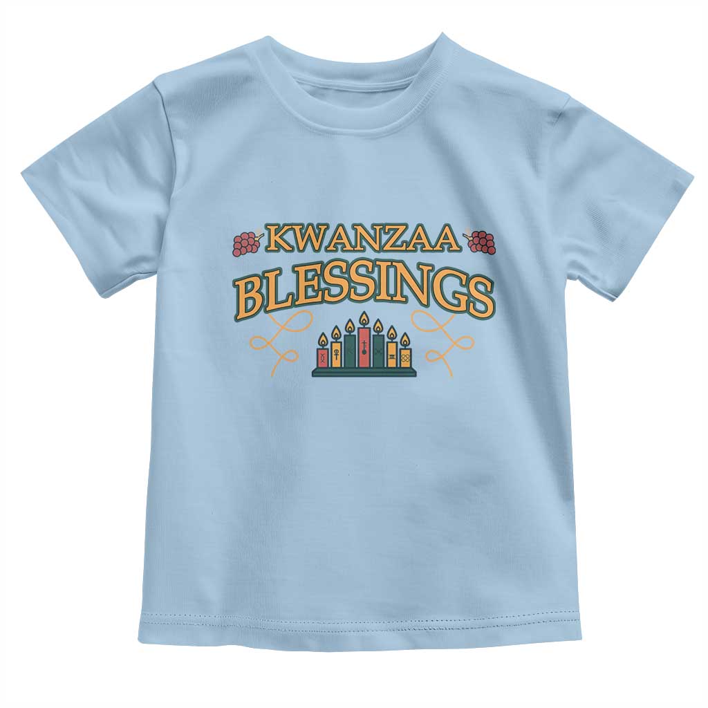 Kwanzaa Blessings Toddler T Shirt African Heritage Celebration Gift TS12 Light Blue Print Your Wear