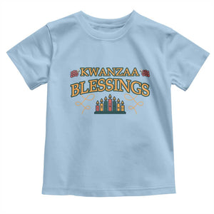 Kwanzaa Blessings Toddler T Shirt African Heritage Celebration Gift TS12 Light Blue Print Your Wear