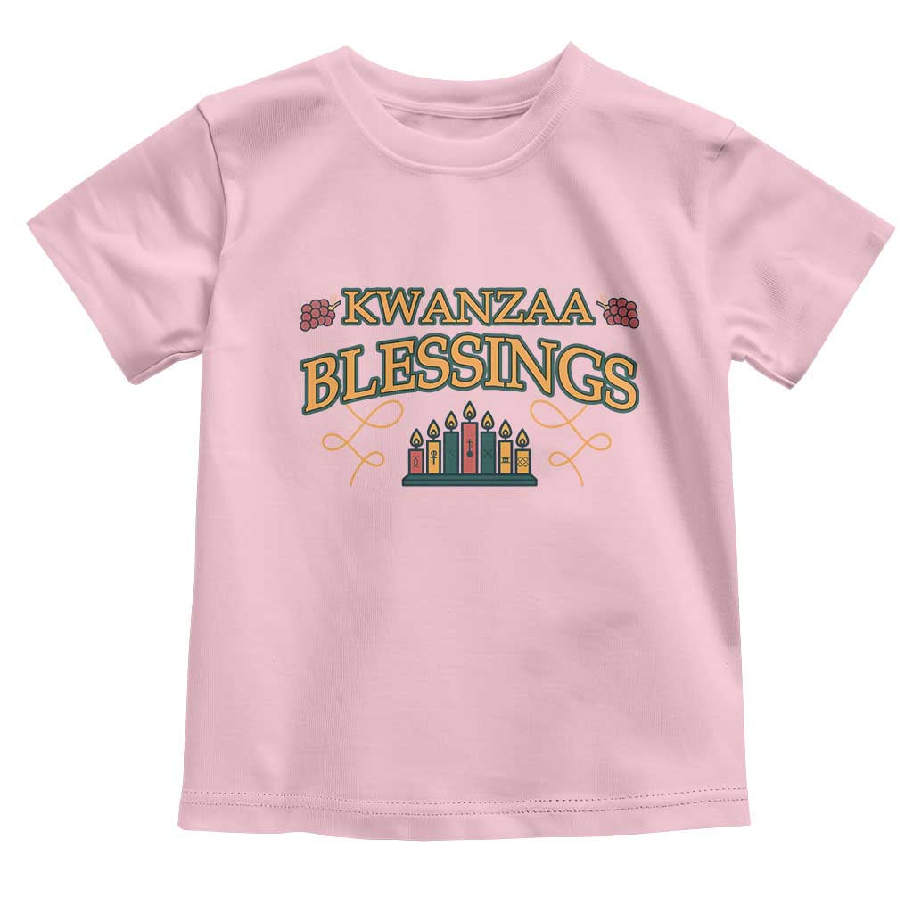 Kwanzaa Blessings Toddler T Shirt African Heritage Celebration Gift TS12 Light Pink Print Your Wear