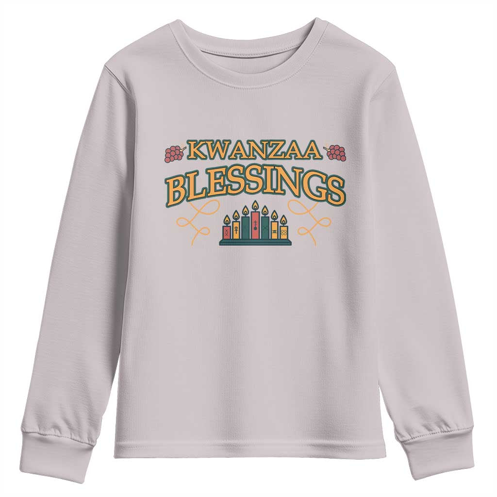 Kwanzaa Blessings Youth Sweatshirt African Heritage Celebration Gift TS12 Ice Gray Print Your Wear