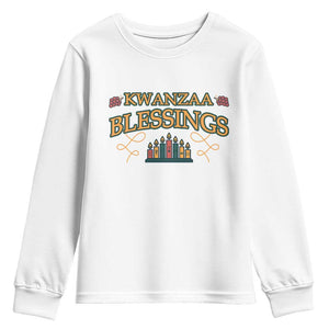 Kwanzaa Blessings Youth Sweatshirt African Heritage Celebration Gift TS12 White Print Your Wear