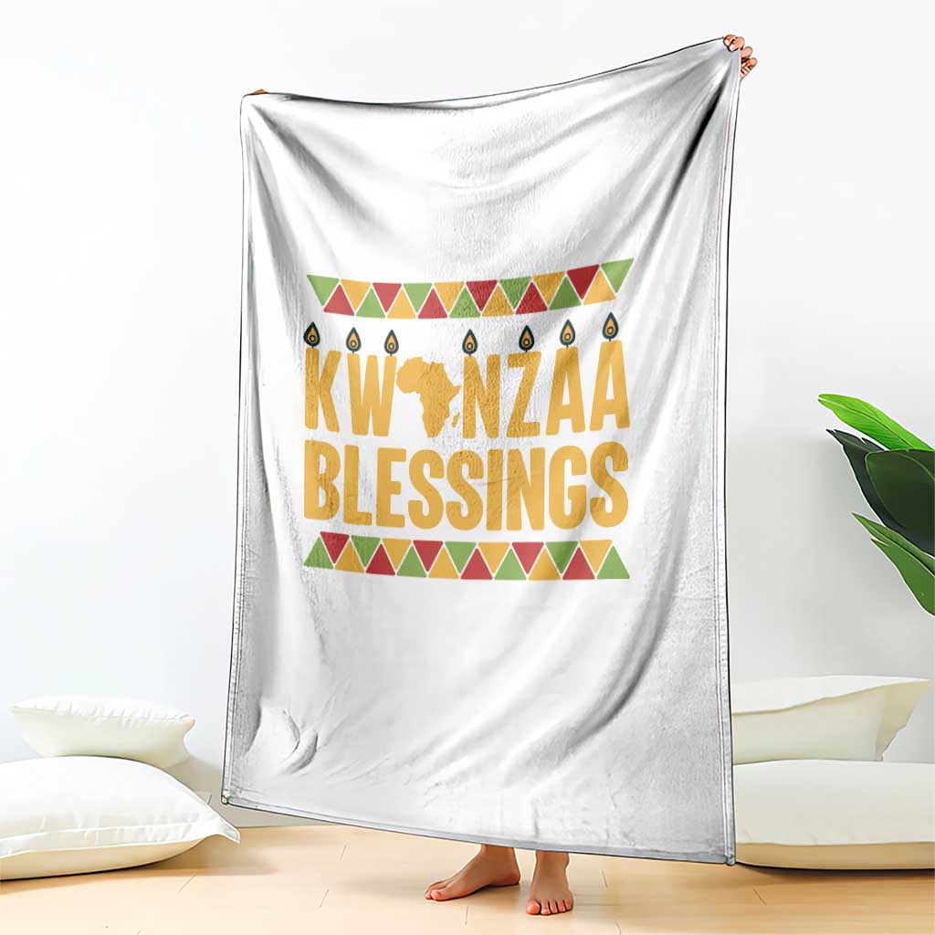 Kwanzaa Blessings Throw Blanket Kinara Light African Heritage Gift TS12 Print Your Wear