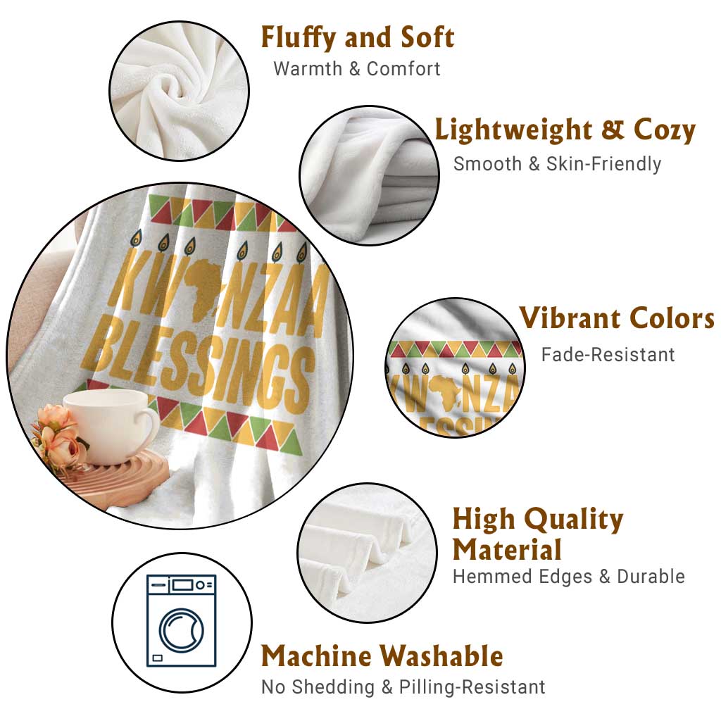 Kwanzaa Blessings Throw Blanket Kinara Light African Heritage Gift TS12 Print Your Wear