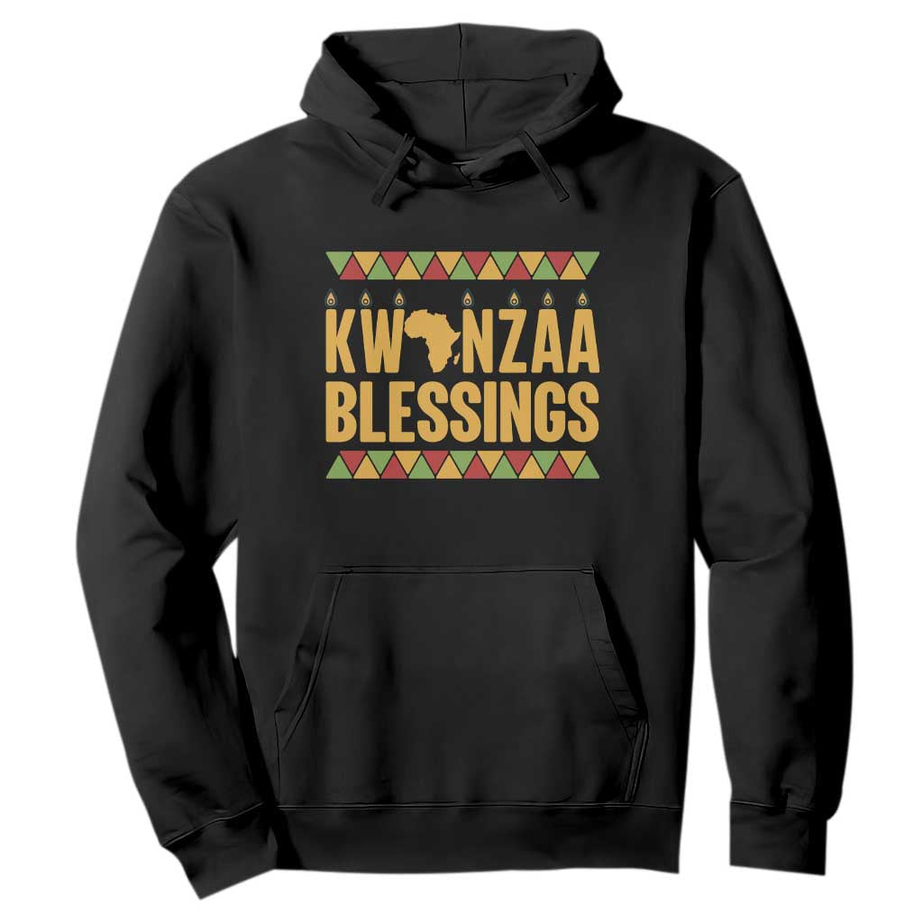 Kwanzaa Blessings Hoodie Kinara Light African Heritage Gift TS12 Black Print Your Wear