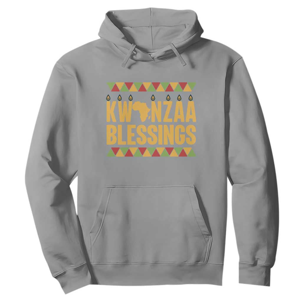 Kwanzaa Blessings Hoodie Kinara Light African Heritage Gift TS12 Sport Gray Print Your Wear