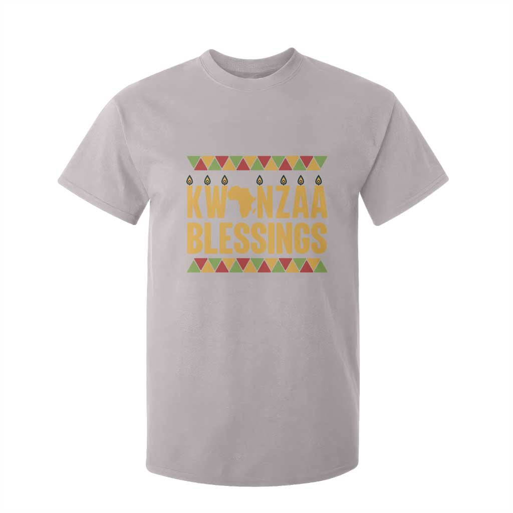 Kwanzaa Blessings T Shirt For Kid Kinara Light African Heritage Gift TS12 Ice Gray Print Your Wear