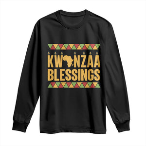Kwanzaa Blessings Long Sleeve Shirt Kinara Light African Heritage Gift TS12 Black Print Your Wear