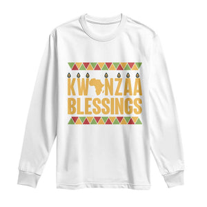 Kwanzaa Blessings Long Sleeve Shirt Kinara Light African Heritage Gift TS12 White Print Your Wear