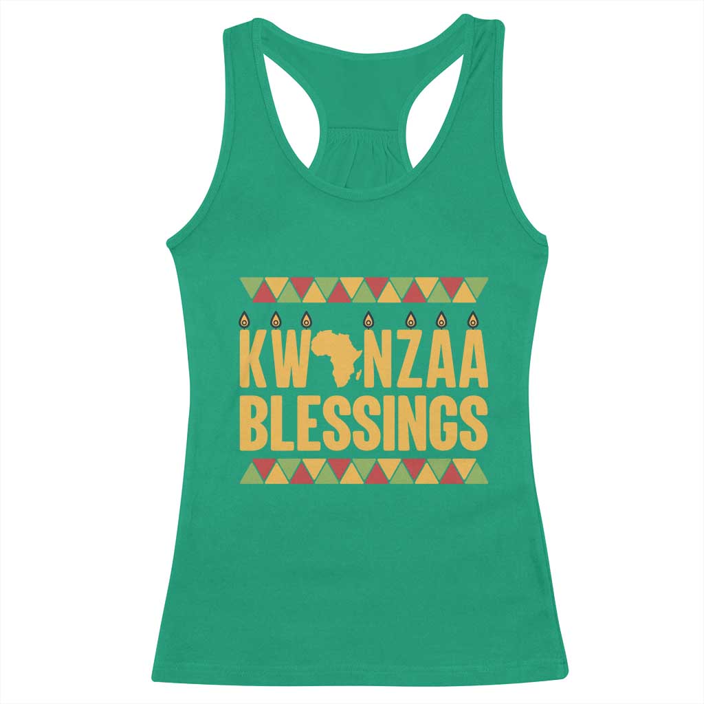 Kwanzaa Blessings Racerback Tank Top Kinara Light African Heritage Gift TS12 Irish Green Print Your Wear