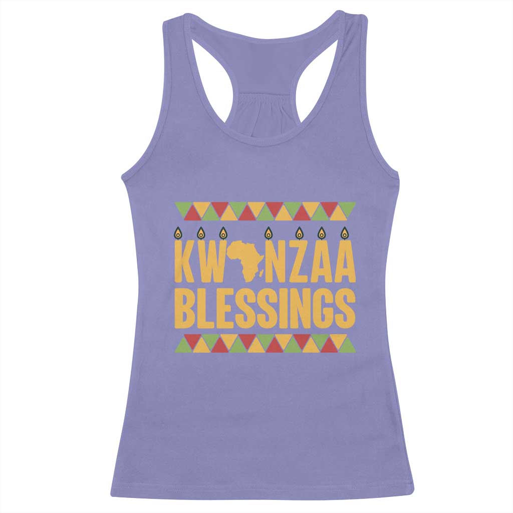 Kwanzaa Blessings Racerback Tank Top Kinara Light African Heritage Gift TS12 Violet Print Your Wear