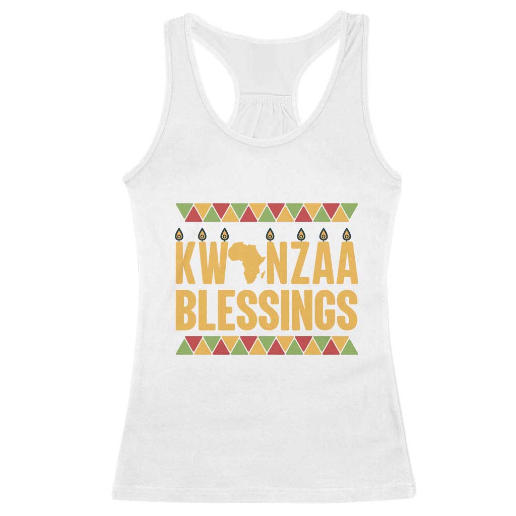 Kwanzaa Blessings Racerback Tank Top Kinara Light African Heritage Gift TS12 White Print Your Wear