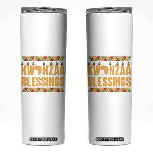 Kwanzaa Blessings Skinny Tumbler Kinara Light African Heritage Gift TS12 White Print Your Wear