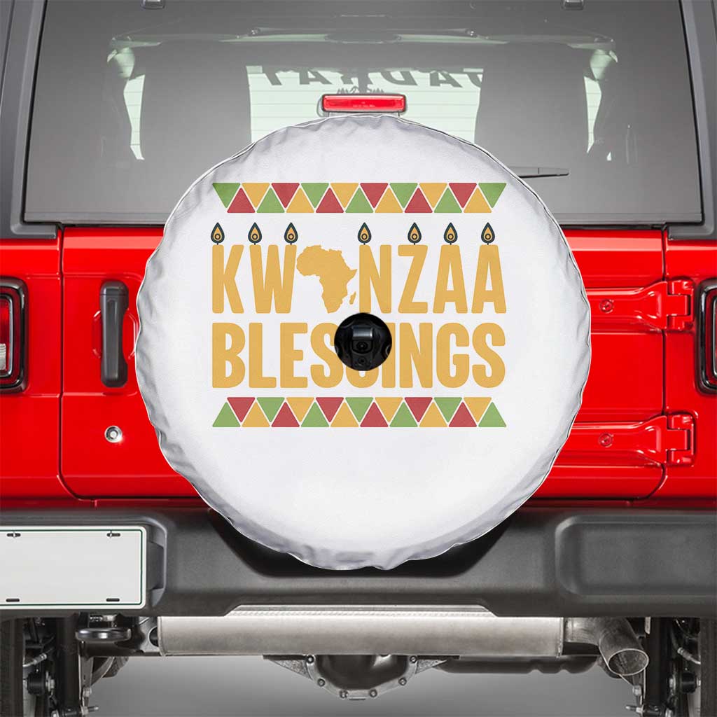 Kwanzaa Blessings Spare Tire Cover Kinara Light African Heritage Gift TS12 Black Print Your Wear