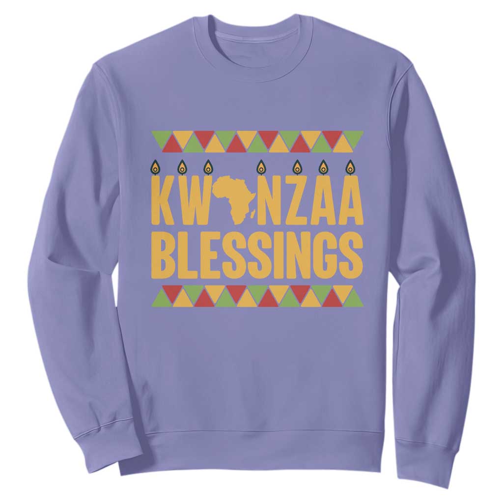 Kwanzaa Blessings Sweatshirt Kinara Light African Heritage Gift TS12 Violet Print Your Wear