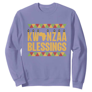 Kwanzaa Blessings Sweatshirt Kinara Light African Heritage Gift TS12 Violet Print Your Wear