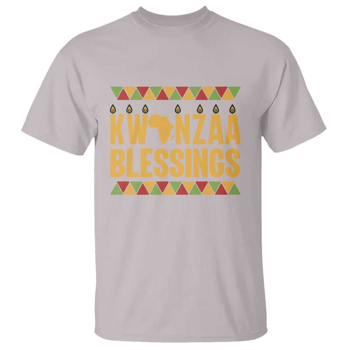 Kwanzaa Blessings T Shirt Kinara Light African Heritage Gift TS12 Ice Gray Print Your Wear
