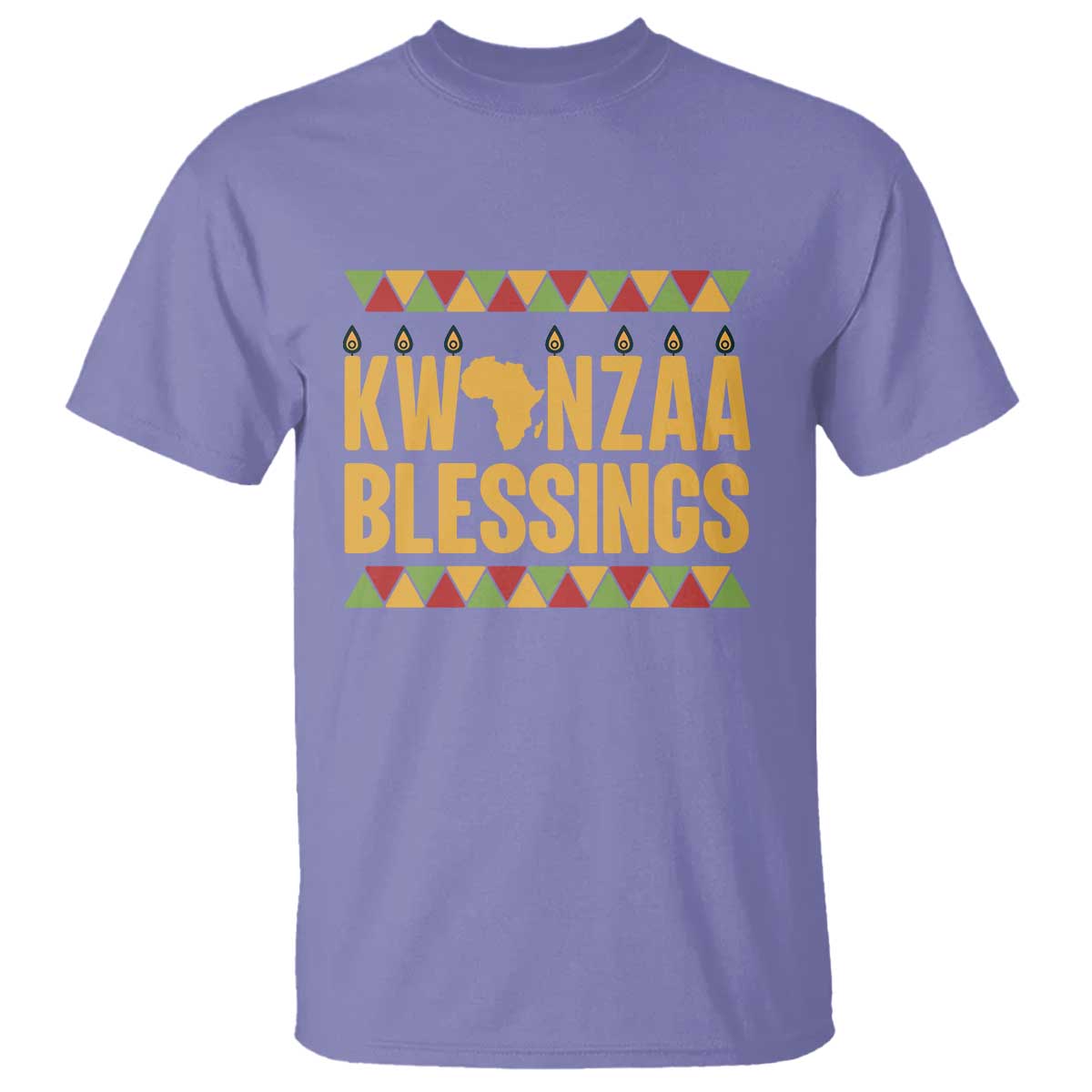 Kwanzaa Blessings T Shirt Kinara Light African Heritage Gift TS12 Violet Print Your Wear