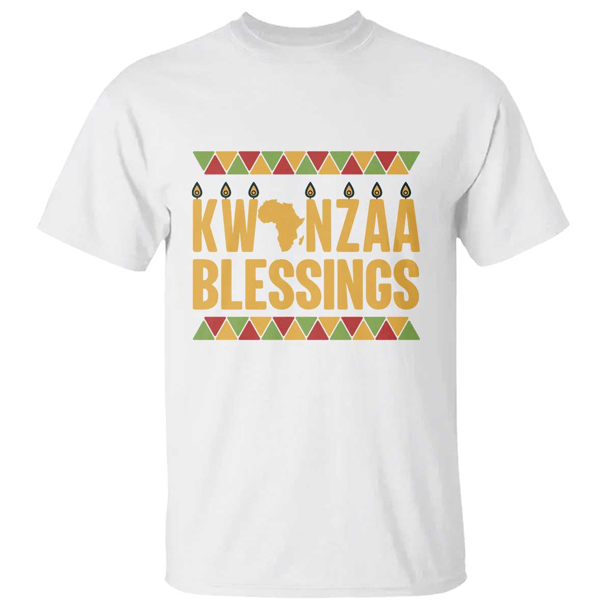 Kwanzaa Blessings T Shirt Kinara Light African Heritage Gift TS12 White Print Your Wear