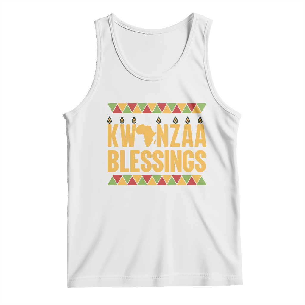 Kwanzaa Blessings Tank Top Kinara Light African Heritage Gift TS12 White Print Your Wear