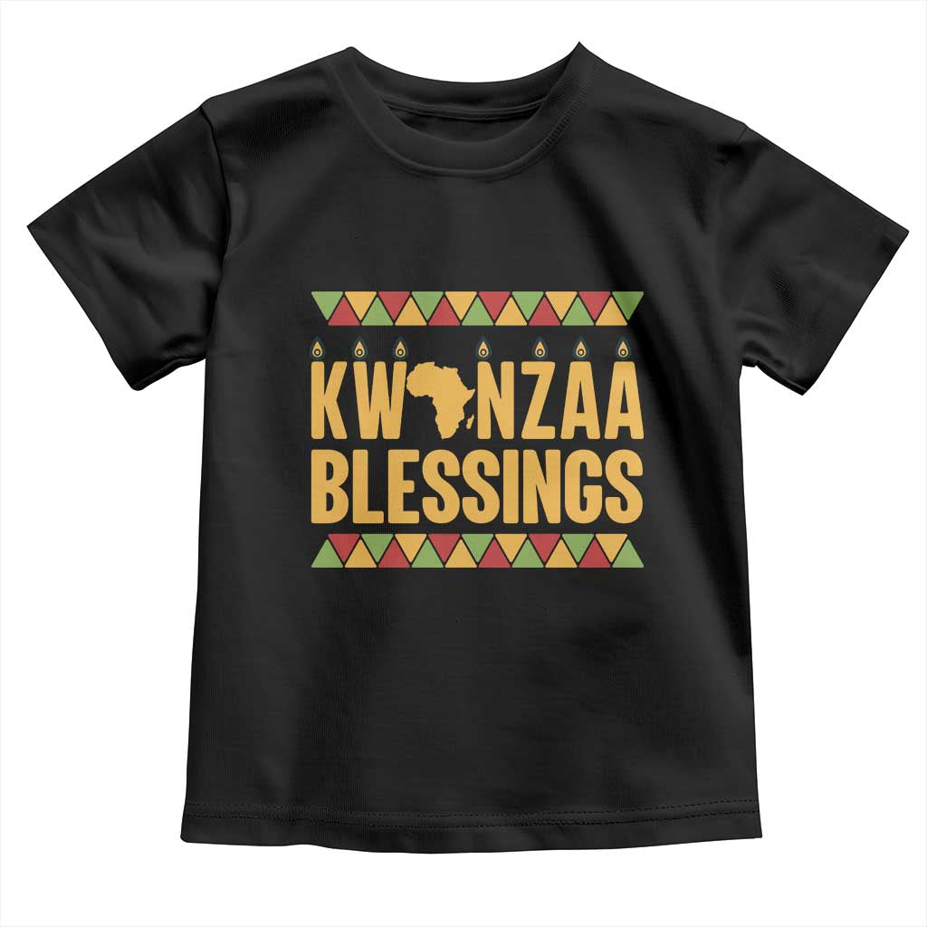 Kwanzaa Blessings Toddler T Shirt Kinara Light African Heritage Gift TS12 Black Print Your Wear